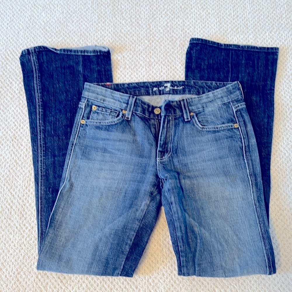 7 For All Mankind Blue Boot Cut Jeans Classic Denim Style